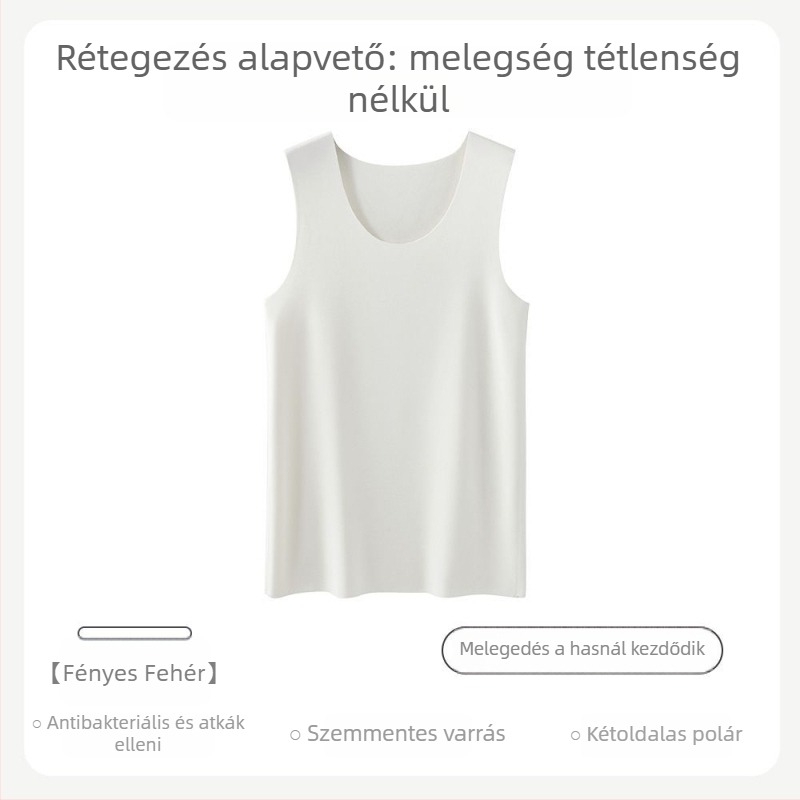 Férfi termális Y-alakú mellény, varrás nélküli, 100% pamut, önmelegítő belső réteg, tavasz 2024