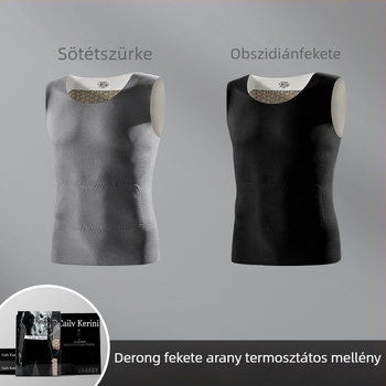 Férfi termo mellény, varrat nélküli, ujjatlan, karcsúsított szabás, fleece bélés, Derong anyagú, téli alréteg