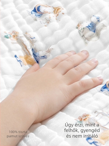 Belleptide pamut nyálkendő babáknak, Cartoon mintás, 0–3 éves korosztálynak