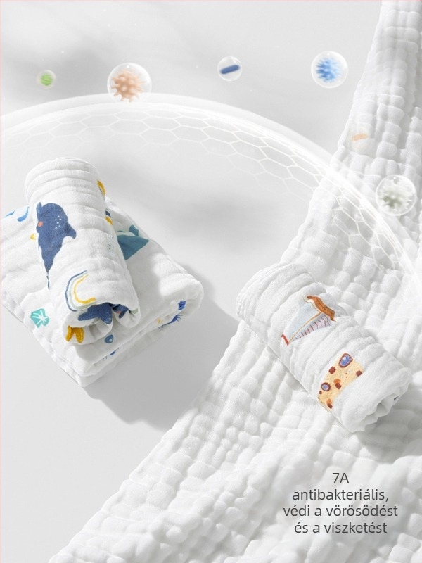 Belleptide pamut nyálkendő babáknak, Cartoon mintás, 0–3 éves korosztálynak