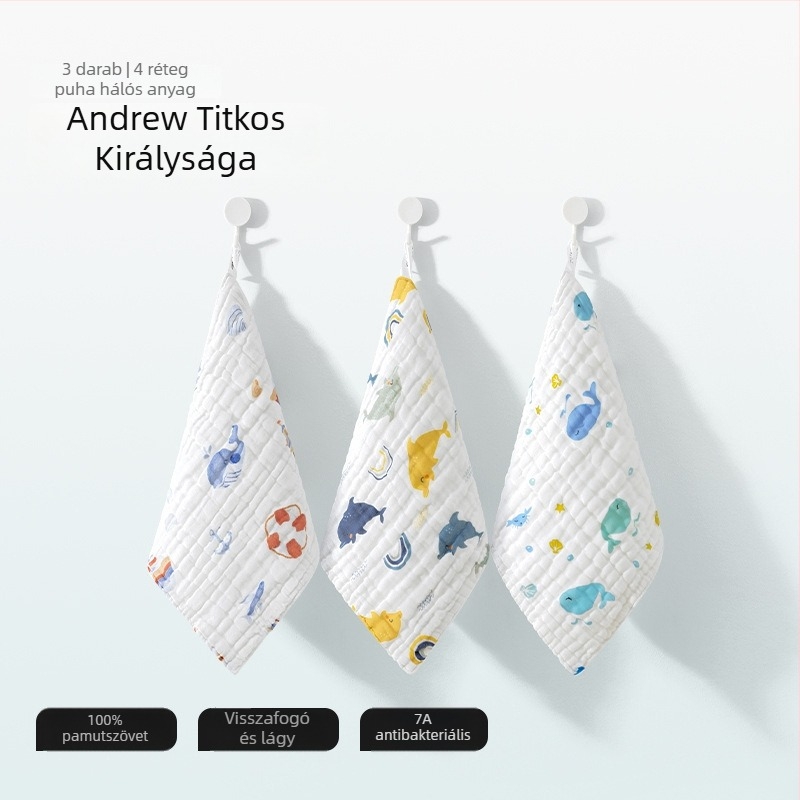 Belleptide pamut nyálkendő babáknak, Cartoon mintás, 0–3 éves korosztálynak