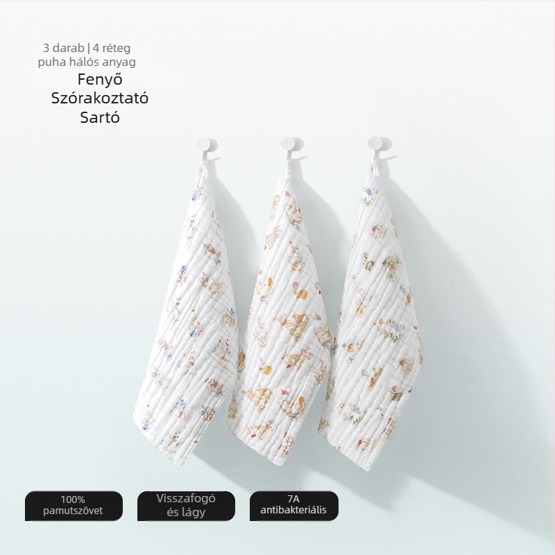 Belleptide pamut nyálkendő babáknak, Cartoon mintás, 0–3 éves korosztálynak