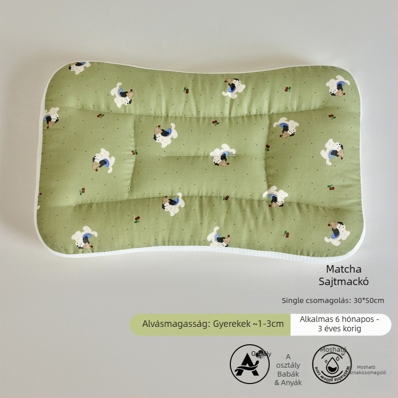 LIFE HOME Gyerekeknek nyak-támasztó alvópárna – magasság 3–7 cm, poliészter rosttöltet, súly 0–0,5 kg