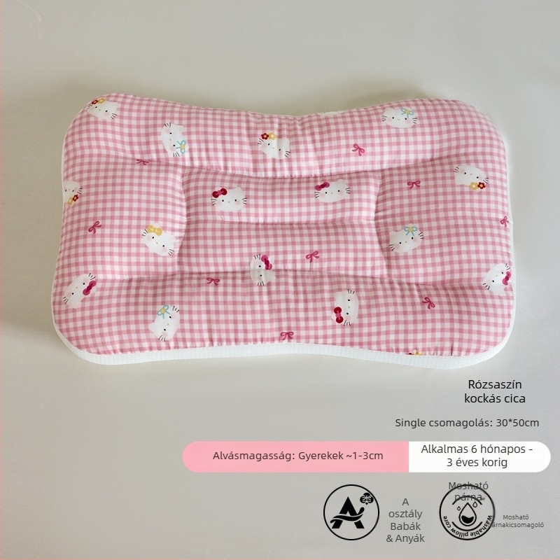 LIFE HOME Gyerekeknek nyak-támasztó alvópárna – magasság 3–7 cm, poliészter rosttöltet, súly 0–0,5 kg