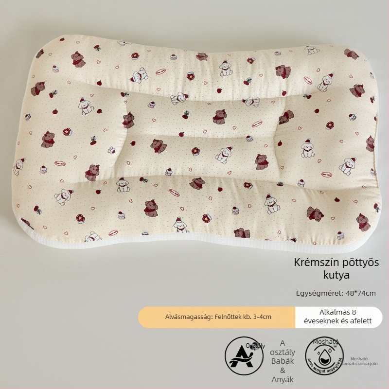 LIFE HOME Gyerekeknek nyak-támasztó alvópárna – magasság 3–7 cm, poliészter rosttöltet, súly 0–0,5 kg