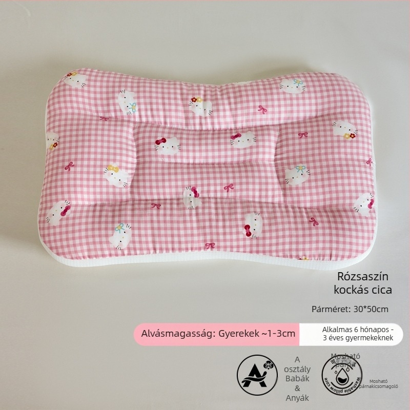 LIFE HOME Gyerekeknek nyak-támasztó alvópárna – magasság 3–7 cm, poliészter rosttöltet, súly 0–0,5 kg