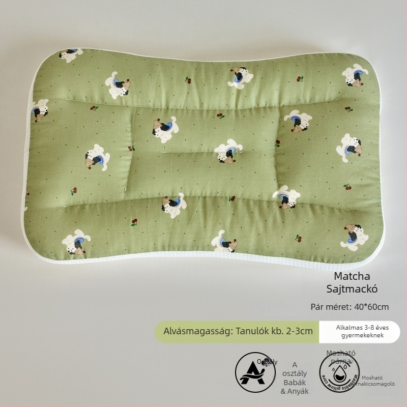 LIFE HOME Gyerekeknek nyak-támasztó alvópárna – magasság 3–7 cm, poliészter rosttöltet, súly 0–0,5 kg