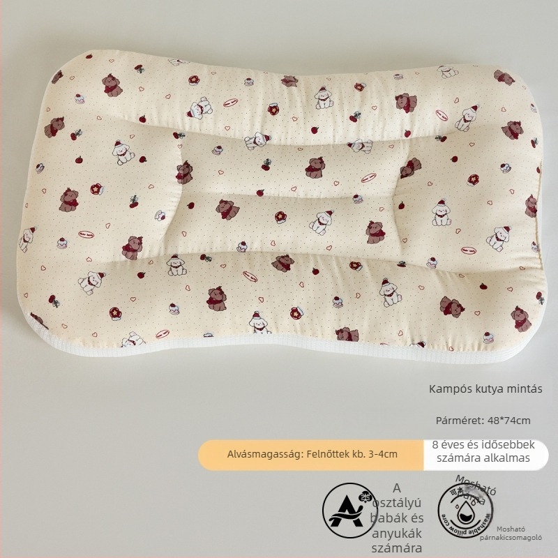 LIFE HOME Gyerekeknek nyak-támasztó alvópárna – magasság 3–7 cm, poliészter rosttöltet, súly 0–0,5 kg