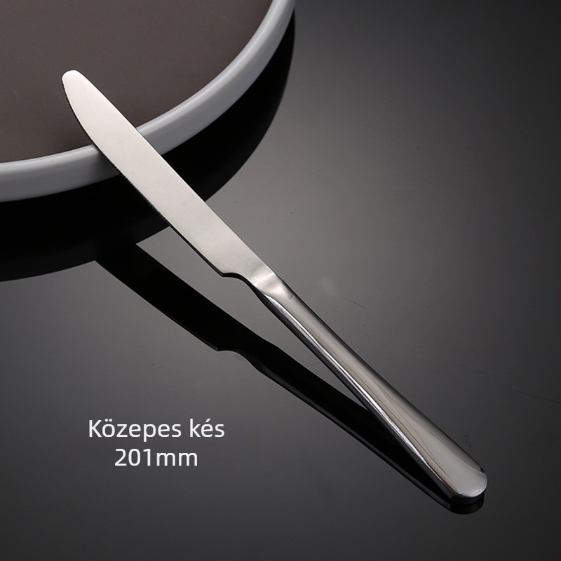 Rozsdamentes acélból készült kés, villa és kanál készlet – egyszínű dizájn, modern és letisztult stílus, specifikációk 888