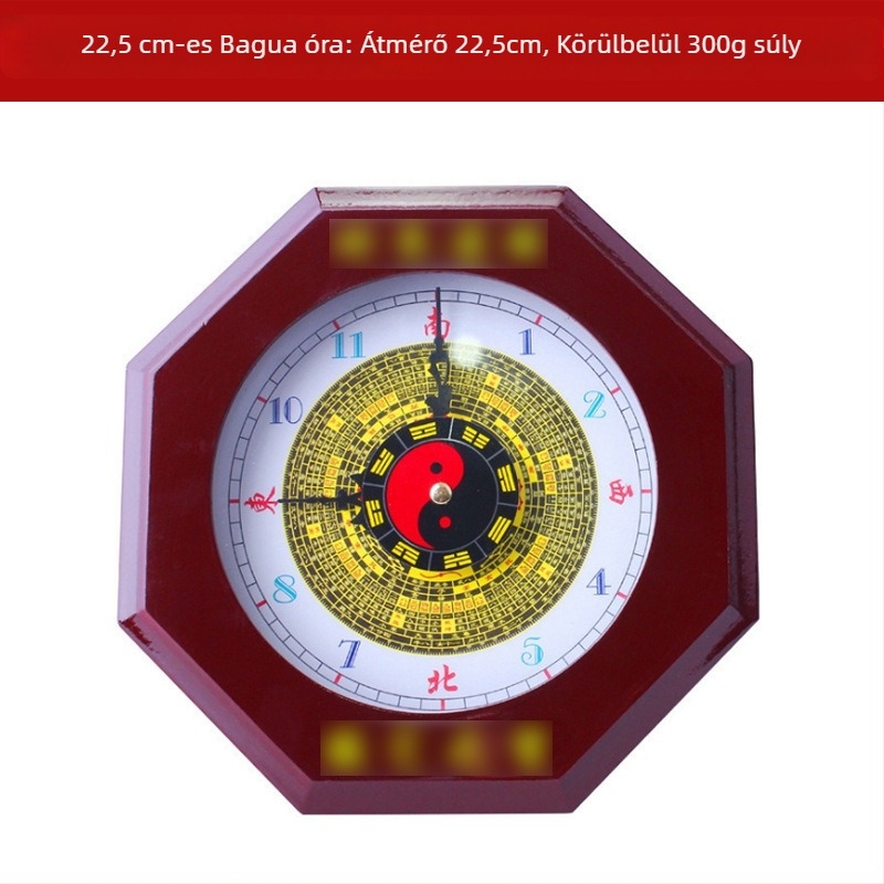 Fából készült falióra, négy évszak motívummal, hagyományos népművészeti dizájn, 600 g, Xuanyi