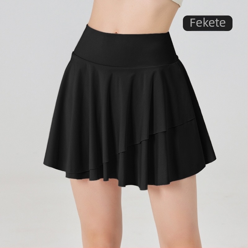 Rövid sportos szoknya - magas derekú; gyorsan száradó anyag; jégérzetű warp-knitted anyag; 75% nylon / 25% spandex