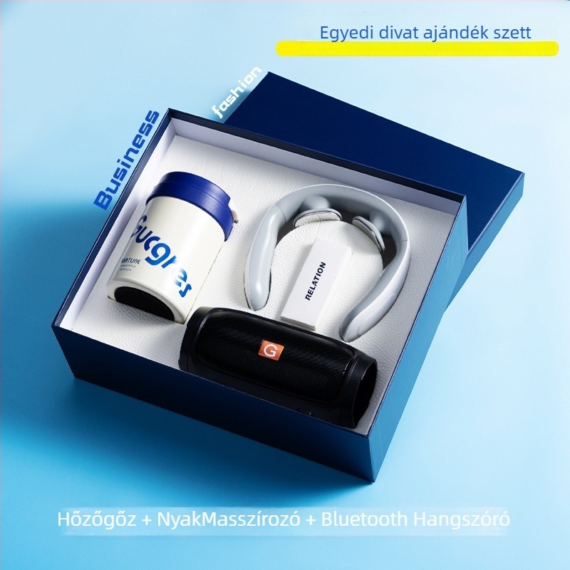 Good luck márkájú üzleti ajándék készlet, fém kivitel, modern minimalista stílus, testreszabható logóval emléktárgy