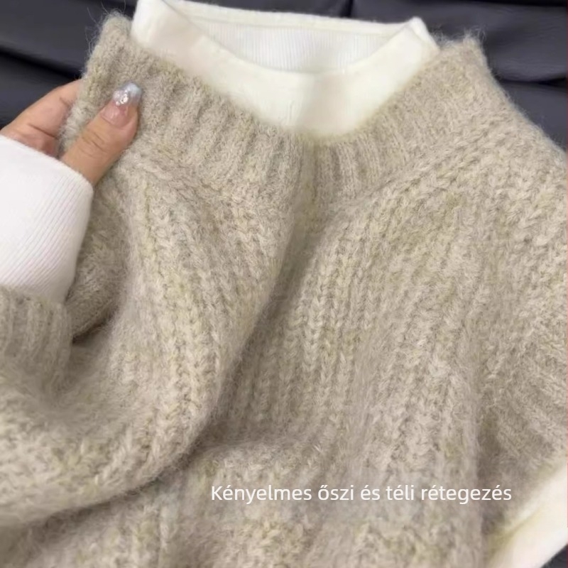 Női kötött mellény, Royal Sister stílus, kerek nyak, 50–65 cm hossz, egyszínű, 2025 ősz