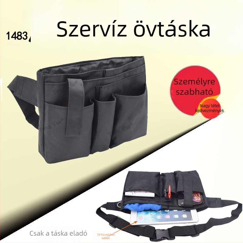 Tároló deréktáska fodrász- és sminkstílushoz, modell 1483-1, kocka alakú, Oxford anyag, többfunkciós, utazásokhoz