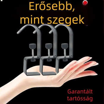Íróasztal szélére szerelhető vas fogas, egyhorogos, könnyű luxus stílus, teherbírás 30 kg felett