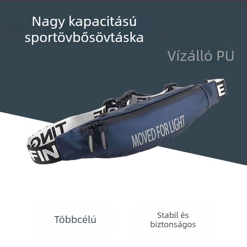 Sport derék táska futáshoz – szoros illeszkedés, láthatatlan dizájn, lopás elleni, PU bőr, vízálló és kopásálló, belső béléssel