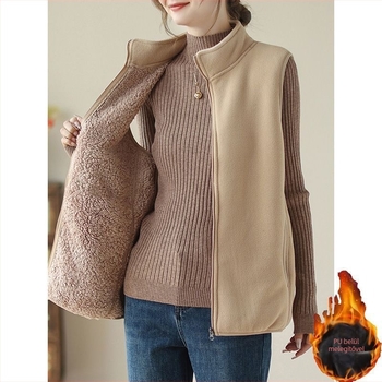 Chenille anyagú mellény, polo gallér, normál szabás, Spandex 30% alatt, tavasz 2025