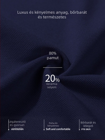 Pólóing személyre szabott hímzett logóval, koreai verzió stílus, laza szabás, rövid ujjú, pamut anyag