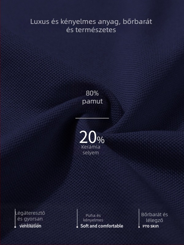 Pólóing személyre szabott hímzett logóval, koreai verzió stílus, laza szabás, rövid ujjú, pamut anyag