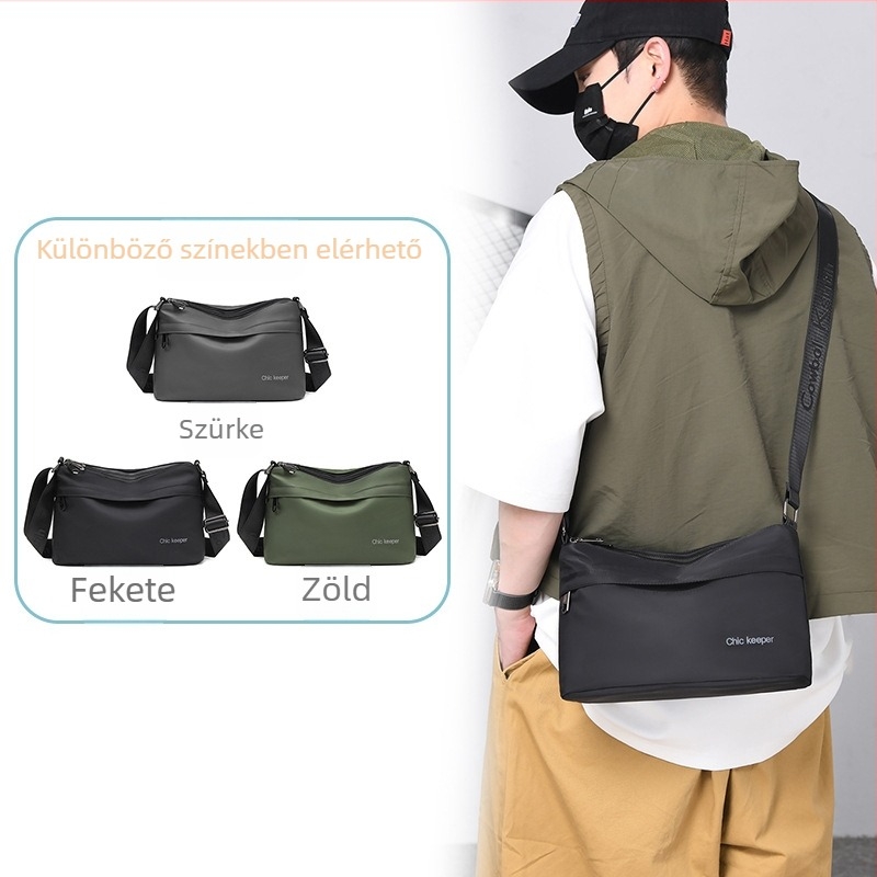 Férfi crossbody táska - Oxford szövet, vízálló, geometriás minta, poliészter bélés, Yanyu márka, szabadidős utazási stílus