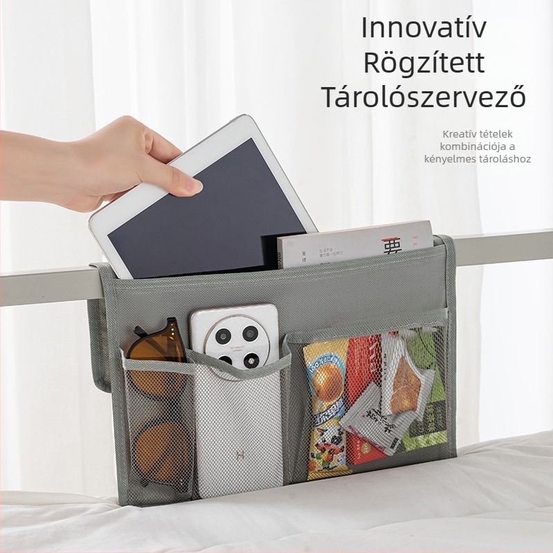 Akasztós textiltároló, kubikus formájú, nem szőtt anyag, légáteresztő, beltéri használatra kollégiumban, modern egyszerű stílus.