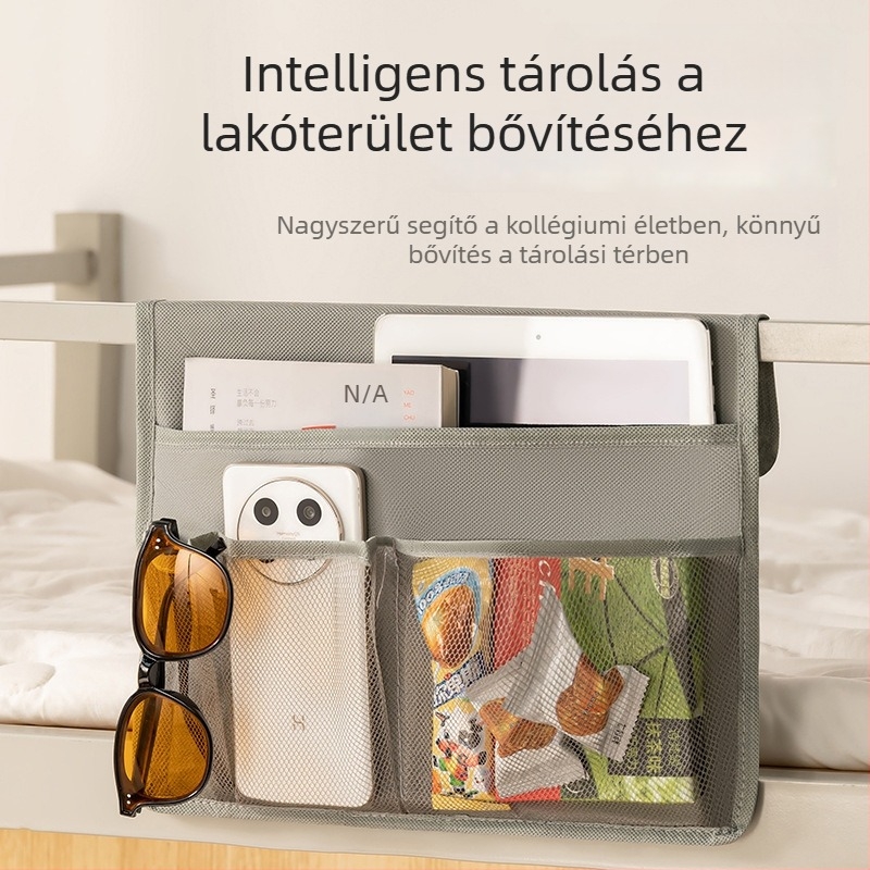 Akasztós textiltároló, kubikus formájú, nem szőtt anyag, légáteresztő, beltéri használatra kollégiumban, modern egyszerű stílus.