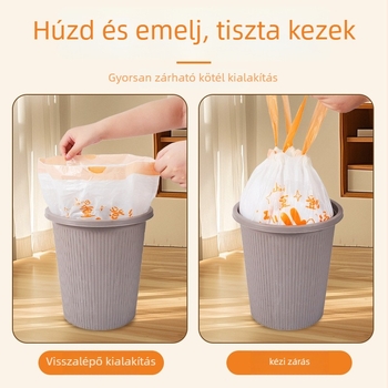 Joyful Trinity PE vastagított húzózsinóros szemeteszsákok otthoni használatra, 90 db, egyszer használatos