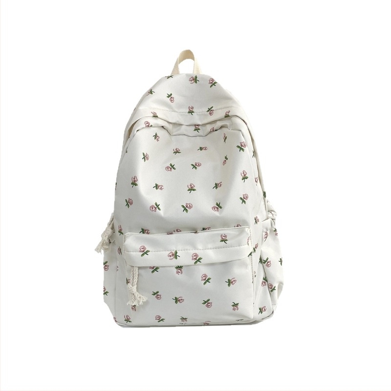 Flórás mintás nylon hátizsák, kapacitás 20 liter alatt, 8 hüvelykes laptophoz, légpárnás vállpántokkal