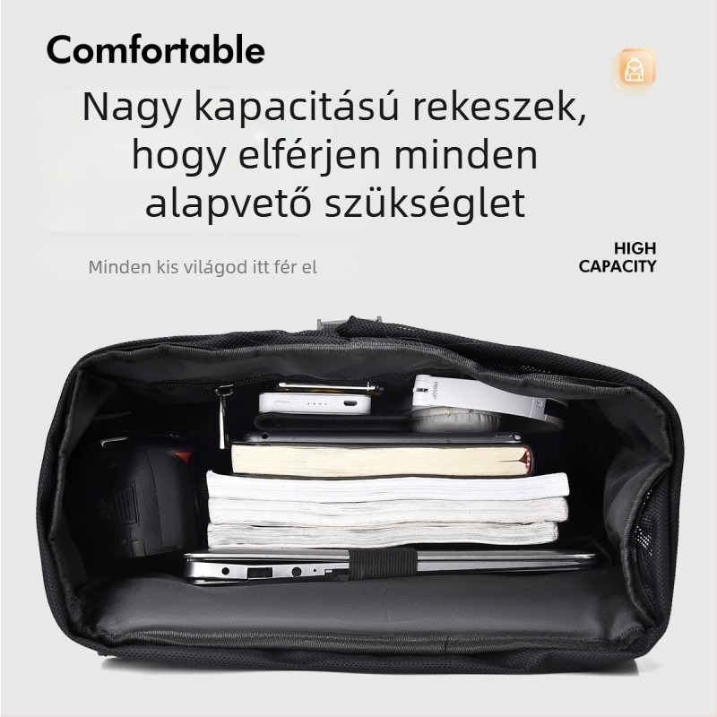 PU-anyagú hátizsák, vízálló, utcai stílus, 20–35L kapacitás, 16 hüvelykes laptophoz illeszkedik, bővítési funkció