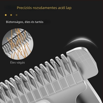 Hajvágó LCD kijelzővel, erős kefemotor (beépített 1200–2000 mAh akkumulátor; rozsdamentes acél vágófej)