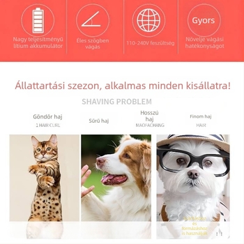 K5 modellű elektromos háziállat-grooming trimmelő macskák és kutyák számára – Melody