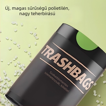 Szemeteszsák, vastagított polietilén, szakadásmentes, automatikus húzózsinóros zárás, háztartási és kollégiumi használatra, újrahasználható