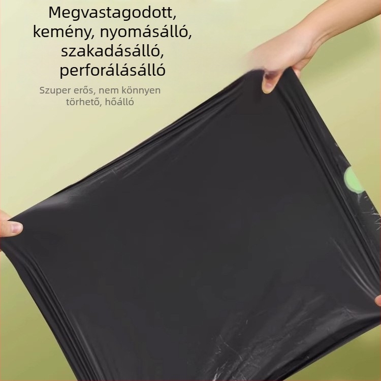 Szemeteszsák, vastagított polietilén, szakadásmentes, automatikus húzózsinóros zárás, háztartási és kollégiumi használatra, újrahasználható