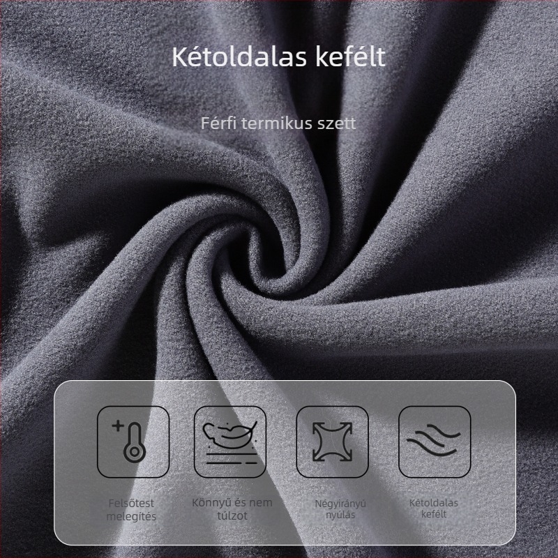 Férfi termosz mellény kettős oldalú fleecével, 201–250 g/m² vastagság, környakú, pulóver stílusú, egyrétegű, poliészter 90–95%