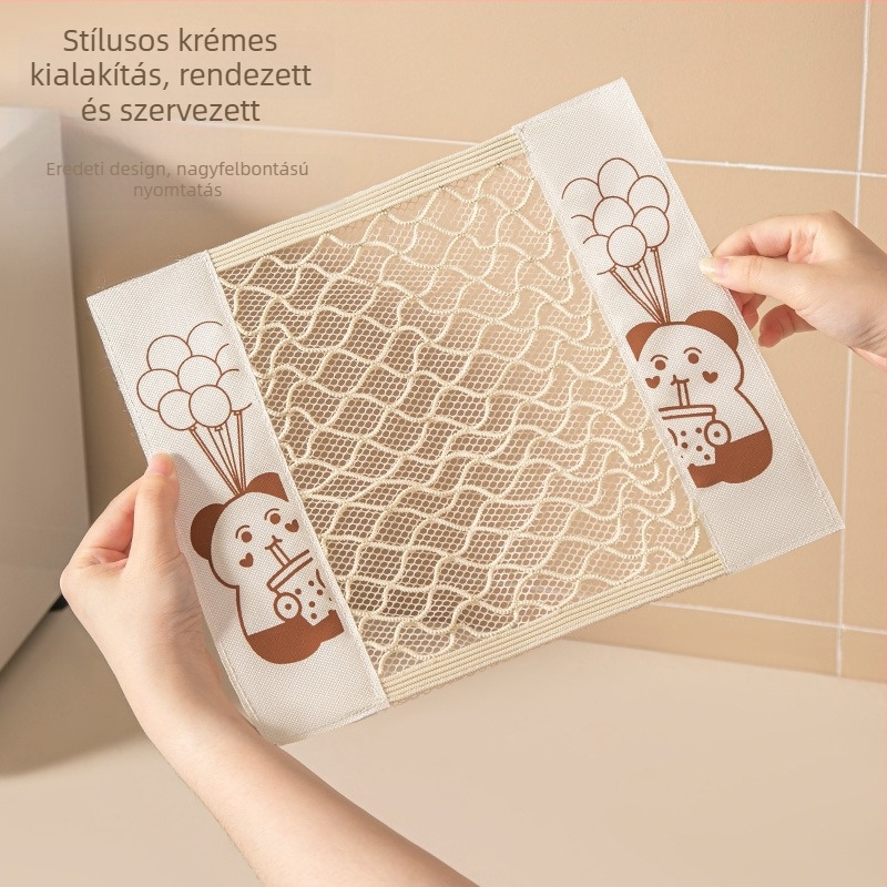 Fali akasztós Velcro-háló zsák szemeteszsákok tárolására — poliészter, konyhai rendező, vastagított kialakítás