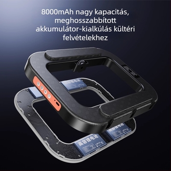 Kézi mini gyűrűlámpa okostelekre, hordozható fotózási lámpa többszintű fényerő-szabályozással, 10–50W, 220V