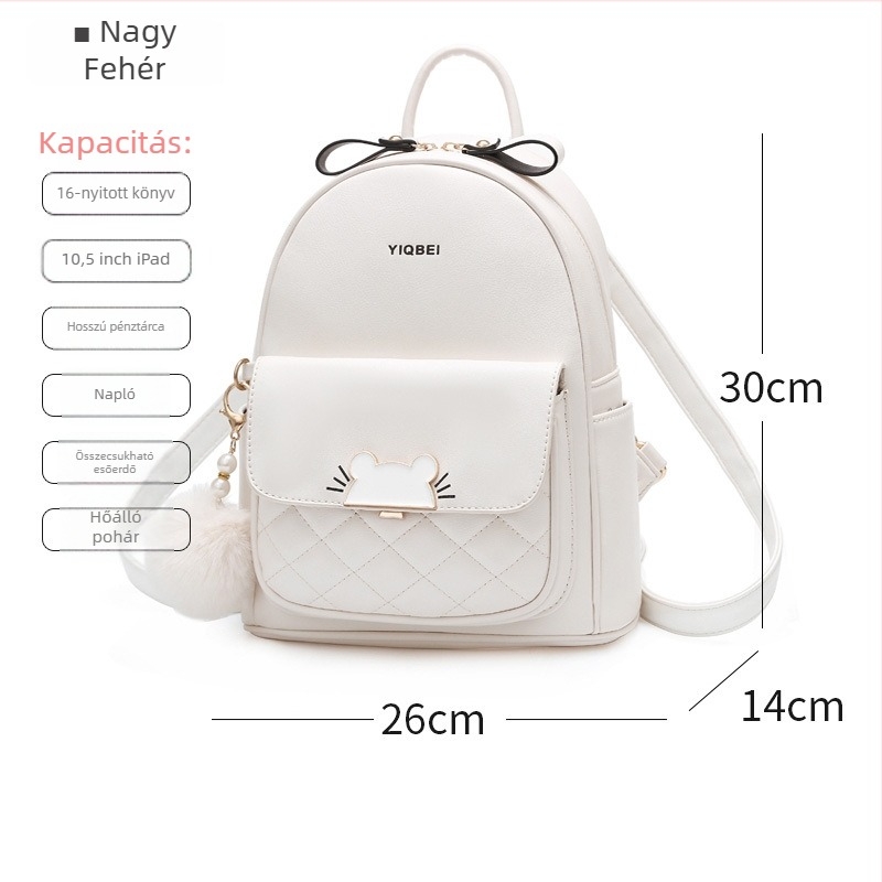 Orange bean női PVC hátizsák — anti-theft funkcióval, légpárnás vállpántokkal, szabadidőre, poliészter bélés