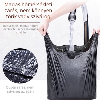 Vastagított szemetes zacskók fogantyúval, mellény-stílus, egyszer használatos, háztartási és konyhai használatra