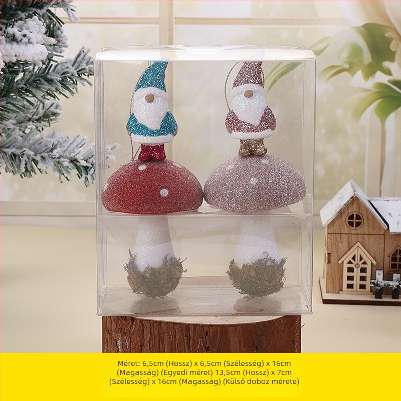 Karácsonyi fa dísz – 3D hópehely és masni formájú medál, műanyag, Qiaochi márka, karácsonyi stílus.