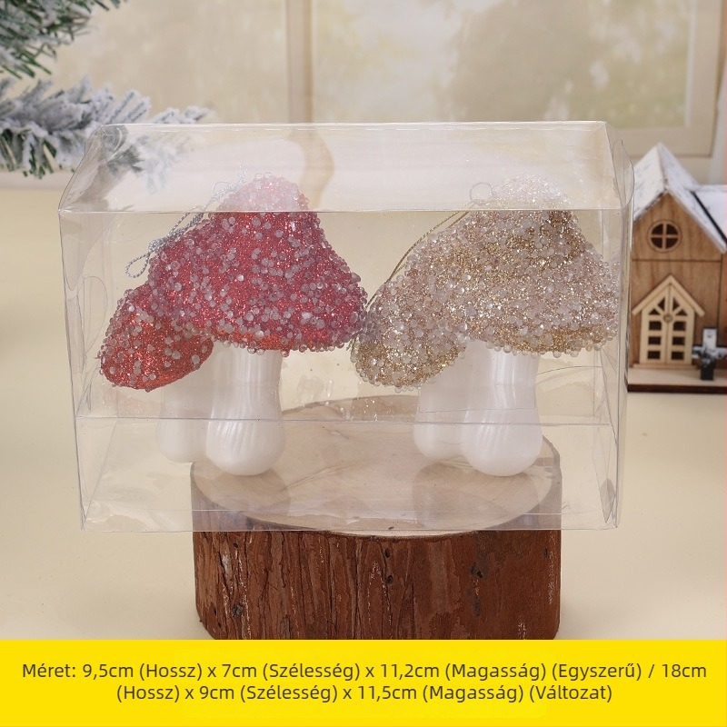 Karácsonyi fa dísz – 3D hópehely és masni formájú medál, műanyag, Qiaochi márka, karácsonyi stílus.