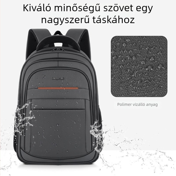 Nagy kapacitású laptop hátizsák vízálló PVC külsővel, 36–55 L, üzleti utazásokhoz, poliészter anyag, léggömbös vállpánt rendszer.