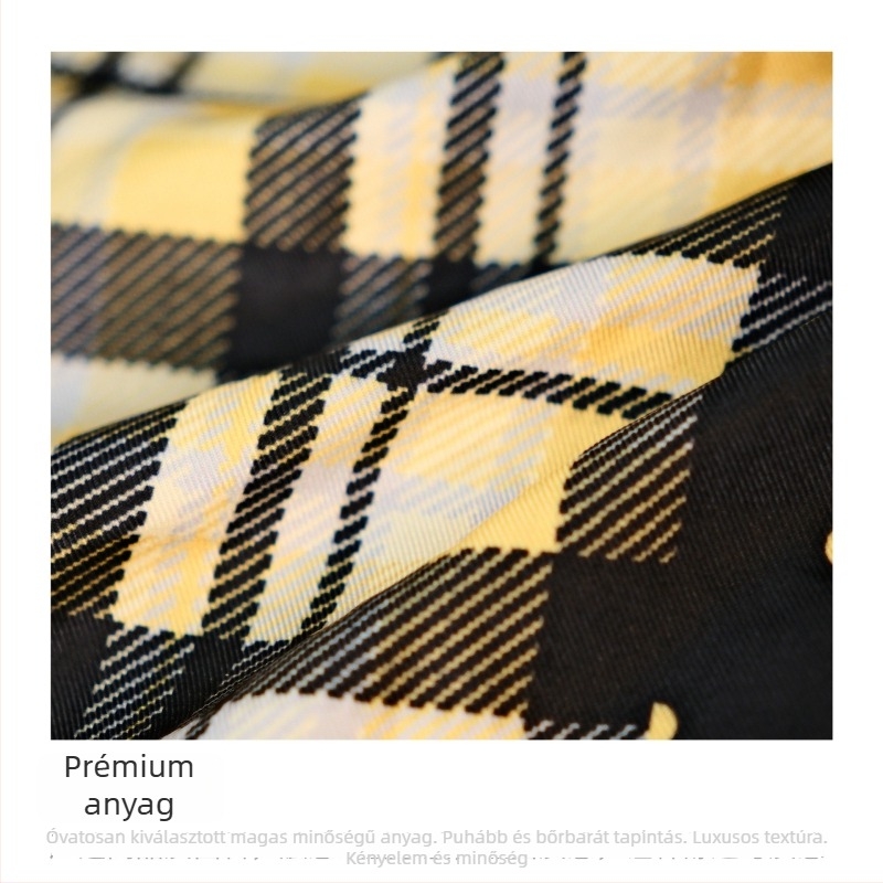 Nyomtatott blokkos mintájú aszimmetrikus midi szoknya poliészterből, 95%+ anyagösszetétel, utcai hip-hop stílus