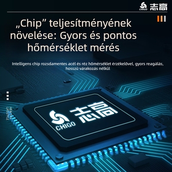 Chigo víztermométer szondával, nagy pontosság, 0,1°C felbontás, testreszabható, élelmiszerhez és babafürdetéshez
