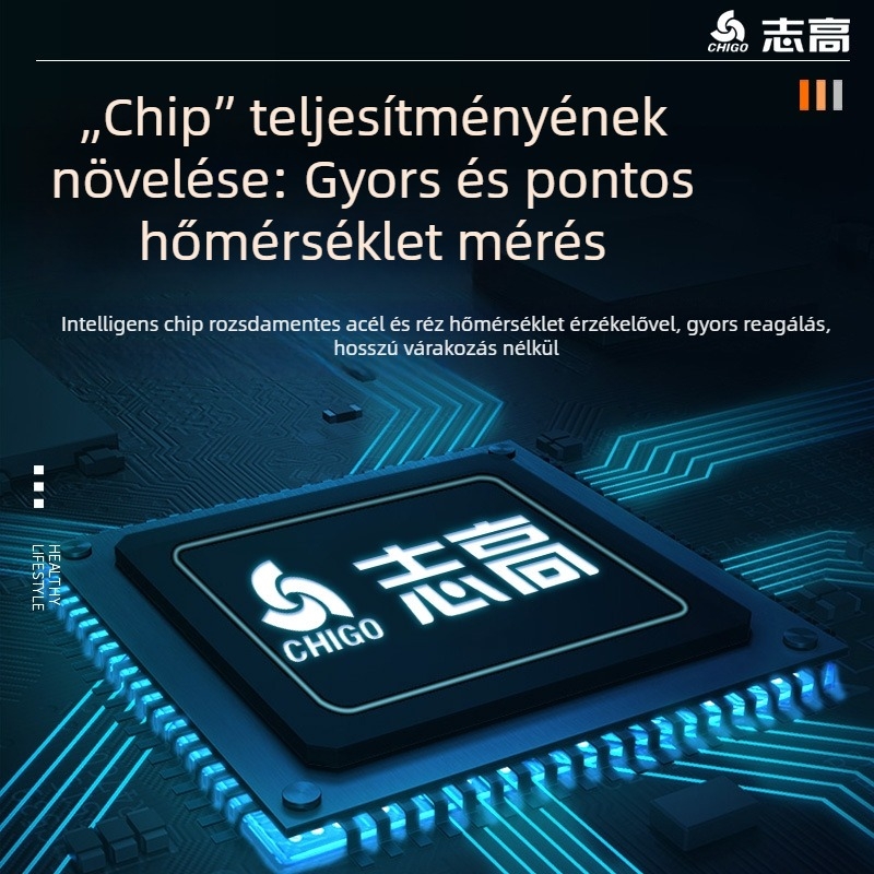 Chigo víztermométer szondával, nagy pontosság, 0,1°C felbontás, testreszabható, élelmiszerhez és babafürdetéshez