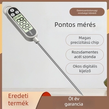 Konyhai szondás élelmiszerhőmérő – nagy pontosságú, bébi tejéhez, vízhez és olajhoz mérésére