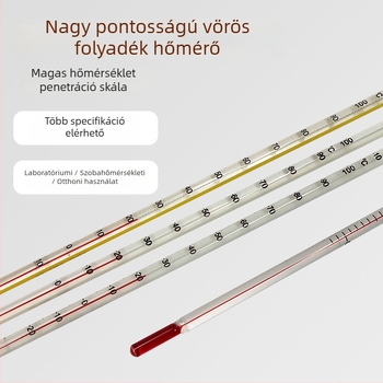Laboratóriumi víz-hőmérő üvegnyéllel, 1°C felbontás, csomagolás 500 db, testreszabott feldolgozás