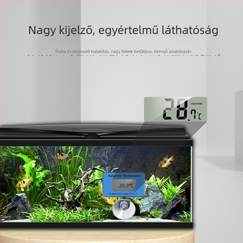 Akváriumi vízhőmérő ABS anyagból, méri a víz hőmérsékletét, támogatja a magáncímkéket