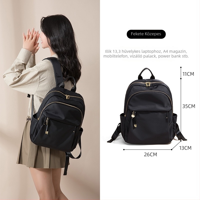 Üzleti utazásokhoz alkalmas hátizsák – nagy kapacitású, Oxford anyag, vízálló, könnyű, laptop rekesz és belső cipzáras zseb, anti-theft