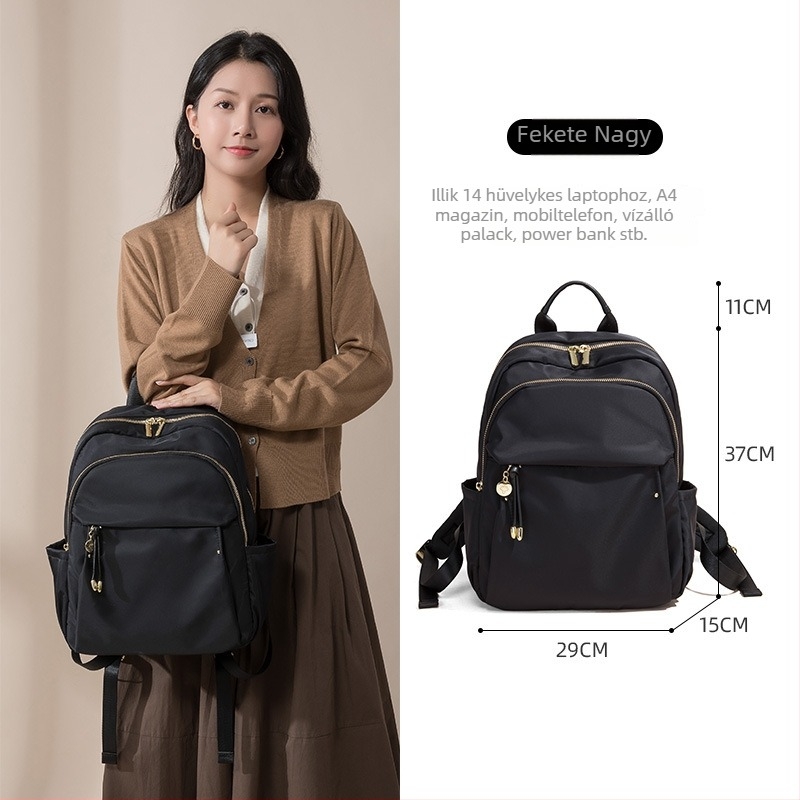 Üzleti utazásokhoz alkalmas hátizsák – nagy kapacitású, Oxford anyag, vízálló, könnyű, laptop rekesz és belső cipzáras zseb, anti-theft