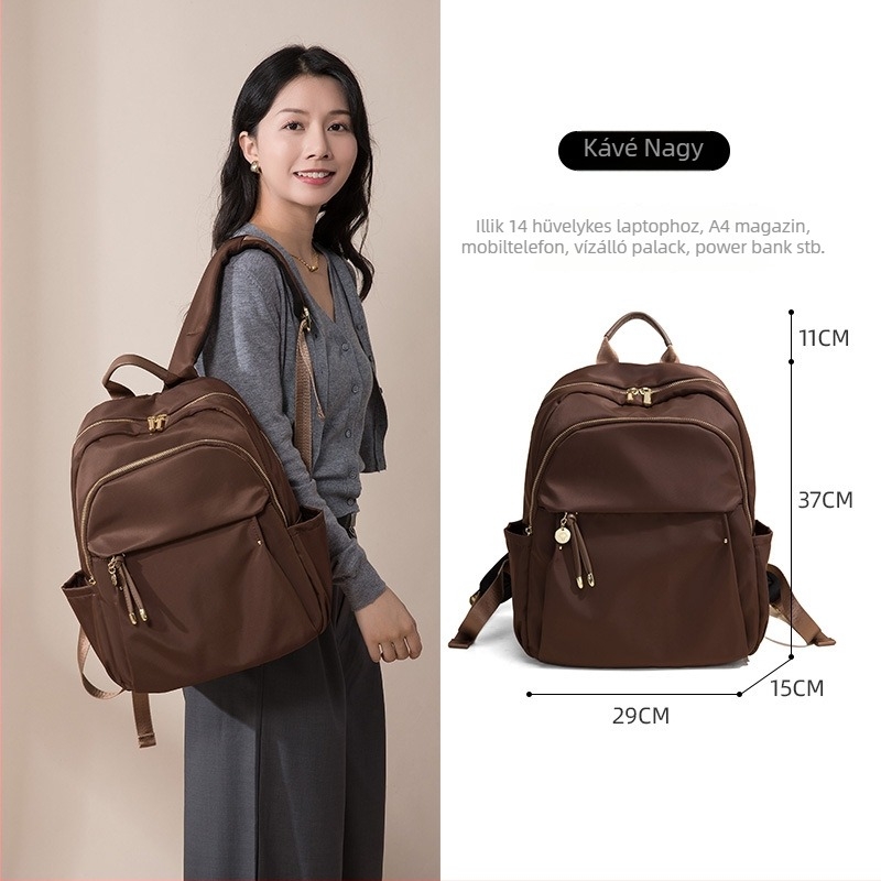 Üzleti utazásokhoz alkalmas hátizsák – nagy kapacitású, Oxford anyag, vízálló, könnyű, laptop rekesz és belső cipzáras zseb, anti-theft